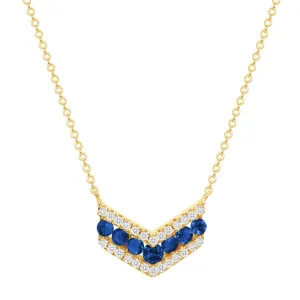 Honor Blue Sapphire and Diamond Necklace