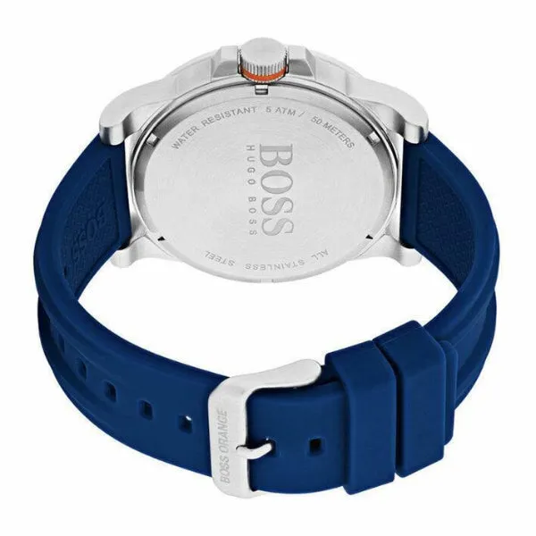 HUGO BOSS Detroit Blue Silicone Strap Blue Dial Quartz Watch for Gents - 1550008
