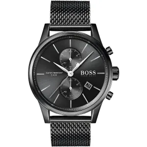HUGO BOSS Jet Black Mesh Bracelet Black Dial Chronograph Quartz Watch for Gents - 1513769
