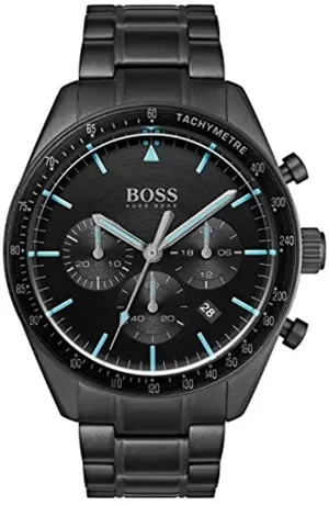 Hugo Boss Men's Chronograph Trophy Black Stainless Steel Bracelet Watch 1513675