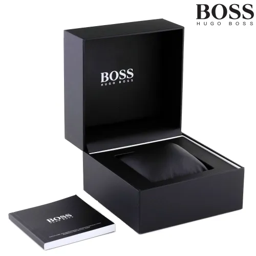 Hugo Boss Men's Chronograph Trophy Black Stainless Steel Bracelet Watch 1513675