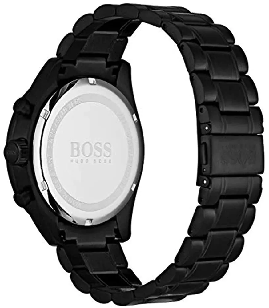 Hugo Boss Men's Chronograph Trophy Black Stainless Steel Bracelet Watch 1513675