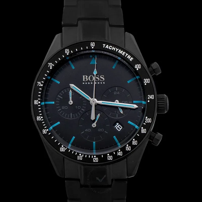 Hugo Boss Men's Chronograph Trophy Black Stainless Steel Bracelet Watch 1513675