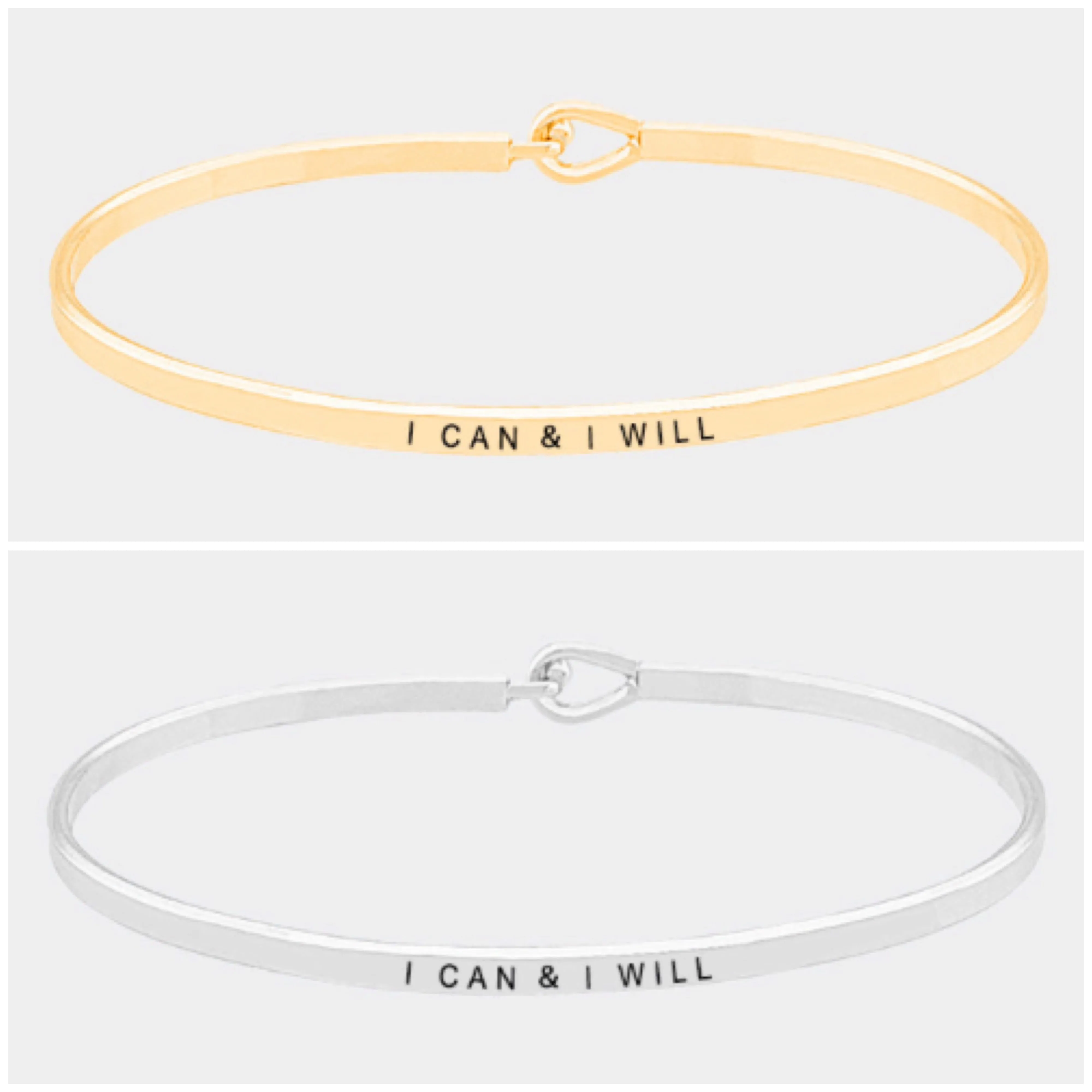 I Can & I Will Bangle Bracelet