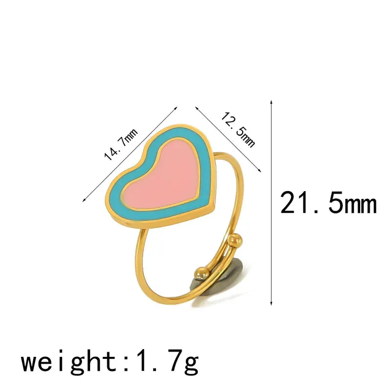 IG Style 304 Stainless Steel 18K Gold Plated Open Rings