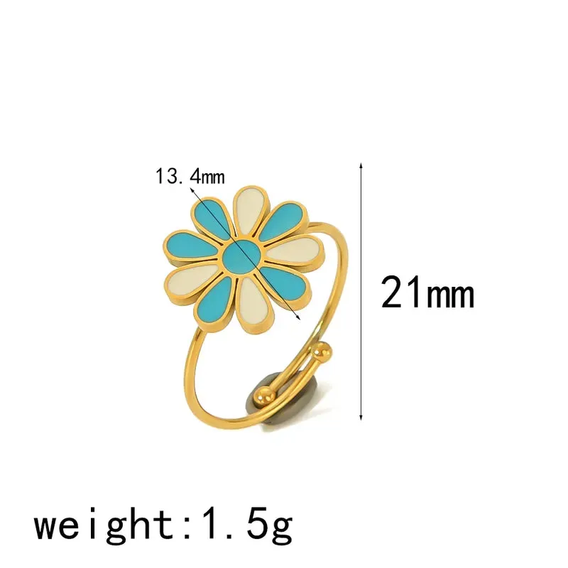 IG Style 304 Stainless Steel 18K Gold Plated Open Rings