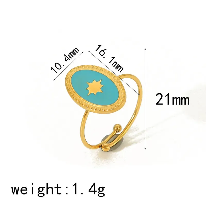 IG Style 304 Stainless Steel 18K Gold Plated Open Rings