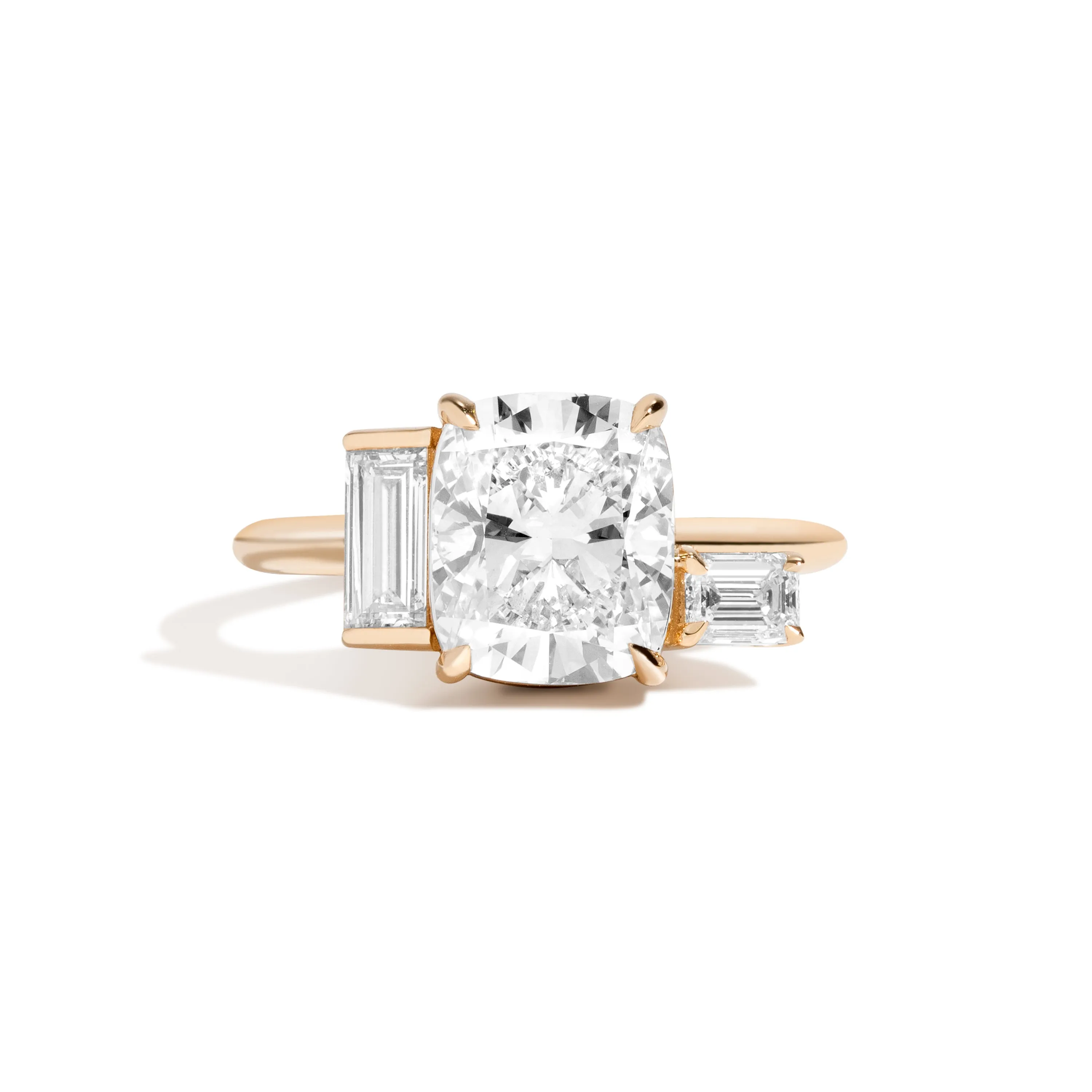 IN STOCK 3-Stone Cushion-Cut Ring - Size 6.5