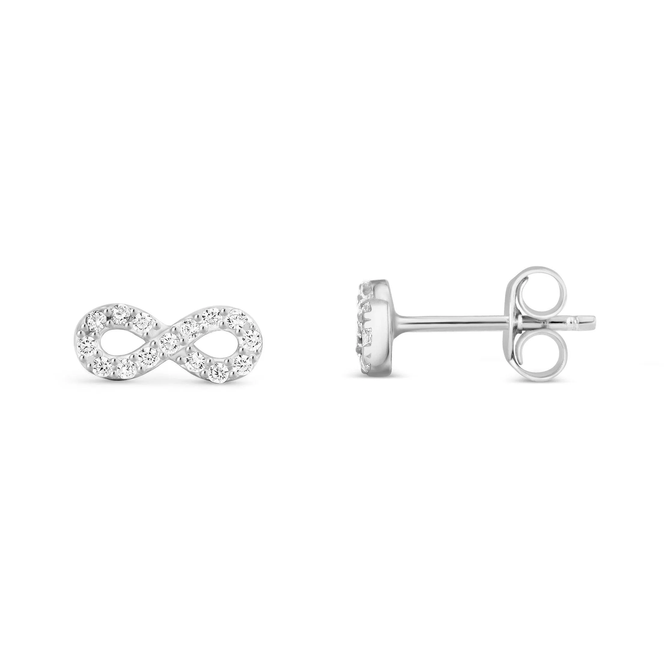Infinity Earrings with CZ Diamonds - 18K Gold Vermeil