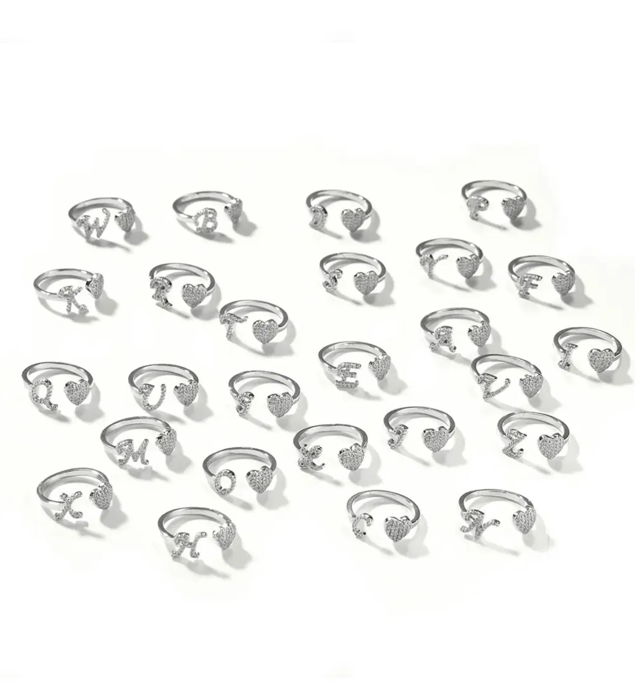 INITIAL HEART RING