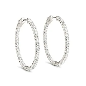Inside-Out 1.50 ctw Diamond Hoop Earrings "U" Prong Set