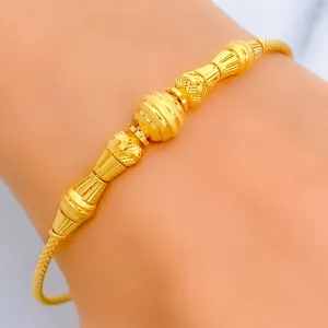 Jazzy Engraved 22k Gold Bangle Bracelet