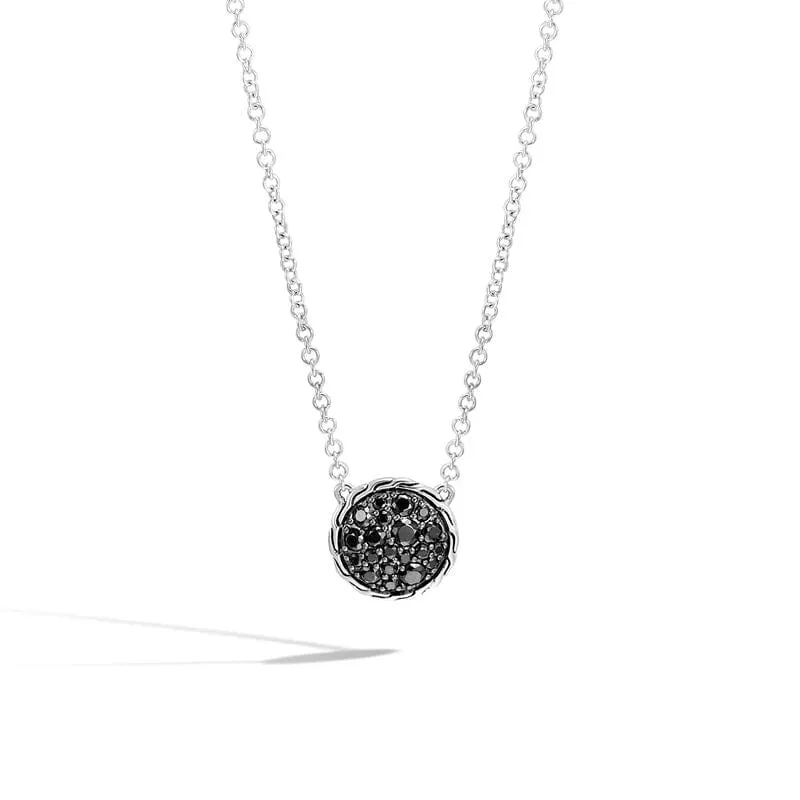 John Hardy Silver Classic Chain Black Sapphire Rolo Chain Necklace