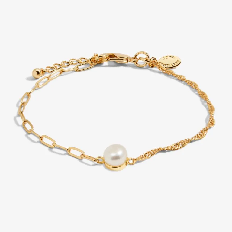 Joma Stacks Of Style White Pearl Set Of 2 Gold Bracelets