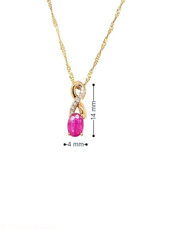 July Birthstone Pendant With 0.03TDW Diamond Accent Set in 10K Yellow Gold