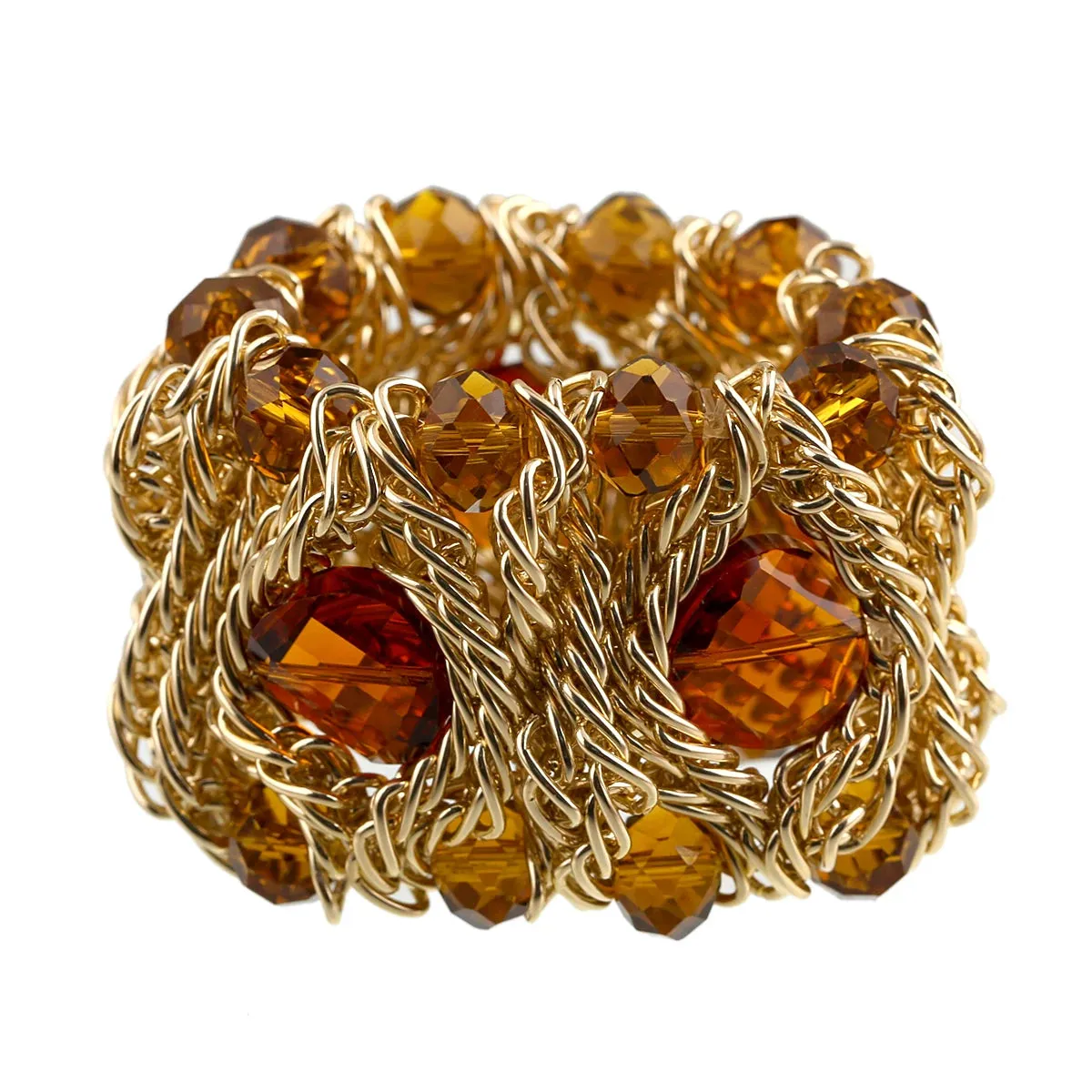 KAYMEN Fashion Crystal Bracelet Elastic Bangle for Women Handmade Bohemian Statement Charm Bracelet Cocktail Party Jewelry