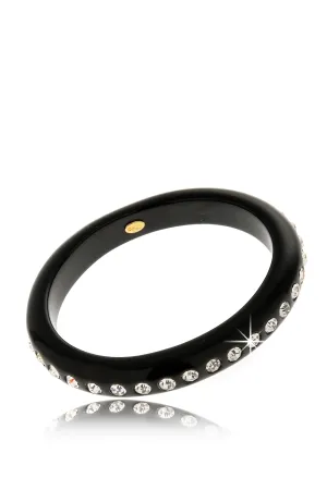 KENNETH JAY LANE BLACK Crystal Dots Resin Bangle