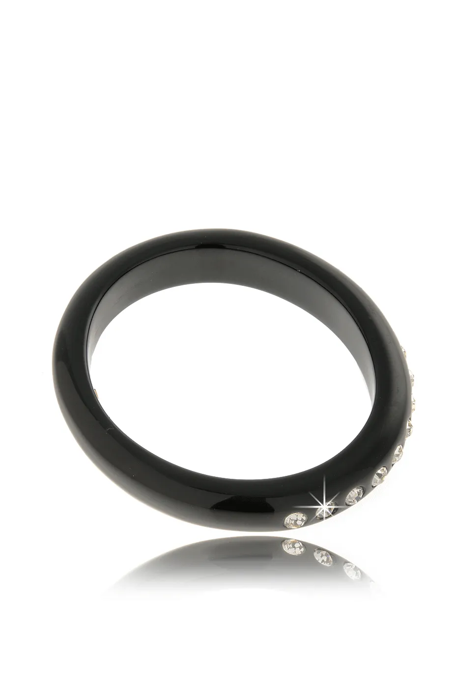 KENNETH JAY LANE BLACK Crystal Dots Resin Bangle
