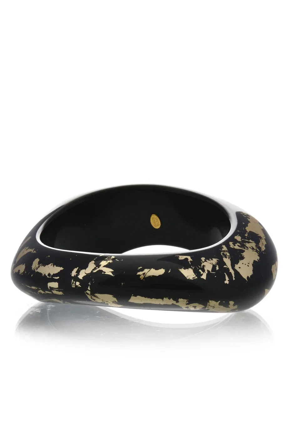 KENNETH JAY LANE Gold Scraped Odd Shaped Bangle