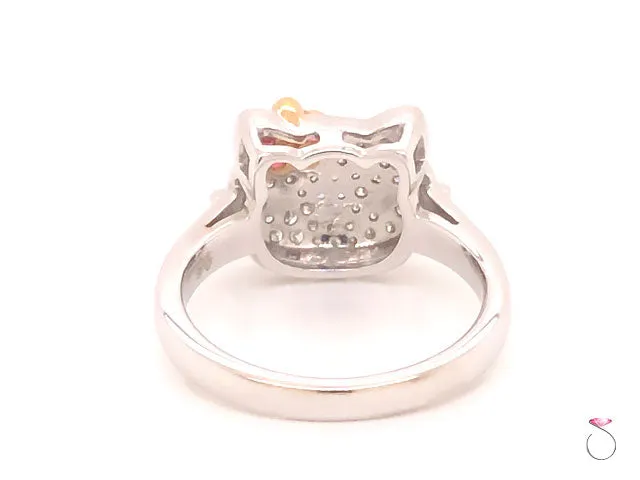 Kimora Lee Simmons Sanrio Hello Kitty 18k White Gold Diamond & Sapphire Ring