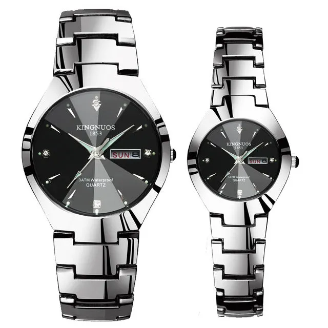 KINGNUOS Top Brand Fashion Quartz Waterproof Wristwatch Couple Clocks