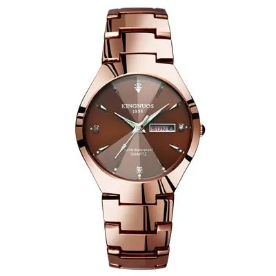 KINGNUOS Top Brand Fashion Quartz Waterproof Wristwatch Couple Clocks