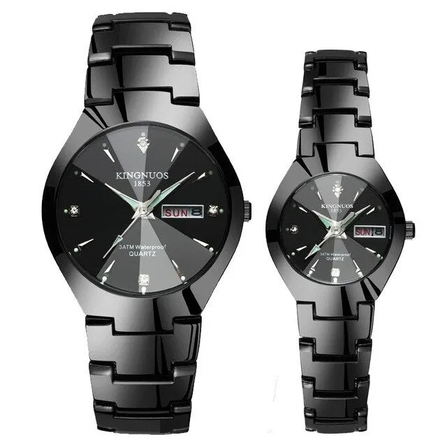 KINGNUOS Top Brand Fashion Quartz Waterproof Wristwatch Couple Clocks