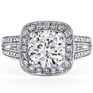 Kirk Kara "Carmella" Cushion Shaped Halo Diamond Engagement Ring