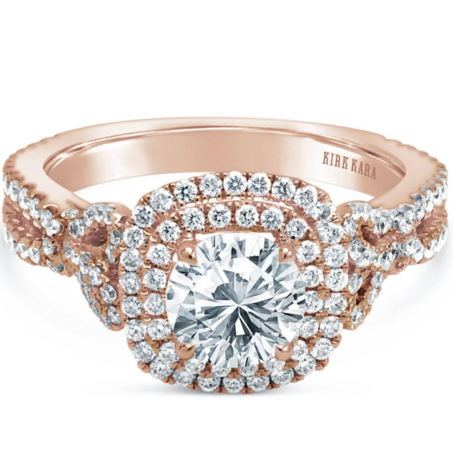 Kirk Kara "Pirouetta" Double Halo Diamond Engagement Ring