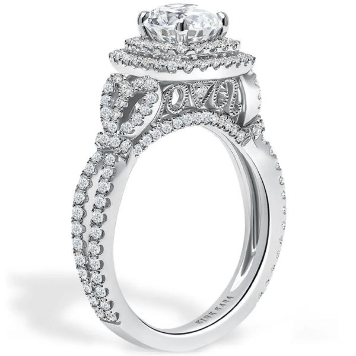 Kirk Kara "Pirouetta" Double Halo Diamond Engagement Ring