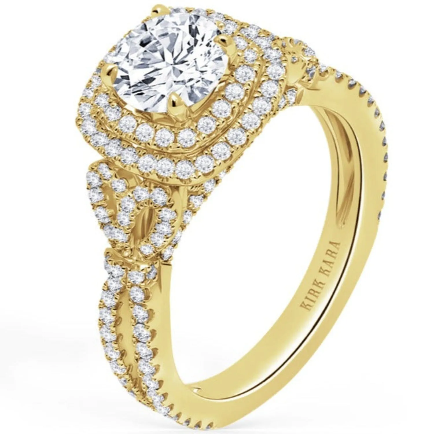 Kirk Kara "Pirouetta" Double Halo Diamond Engagement Ring