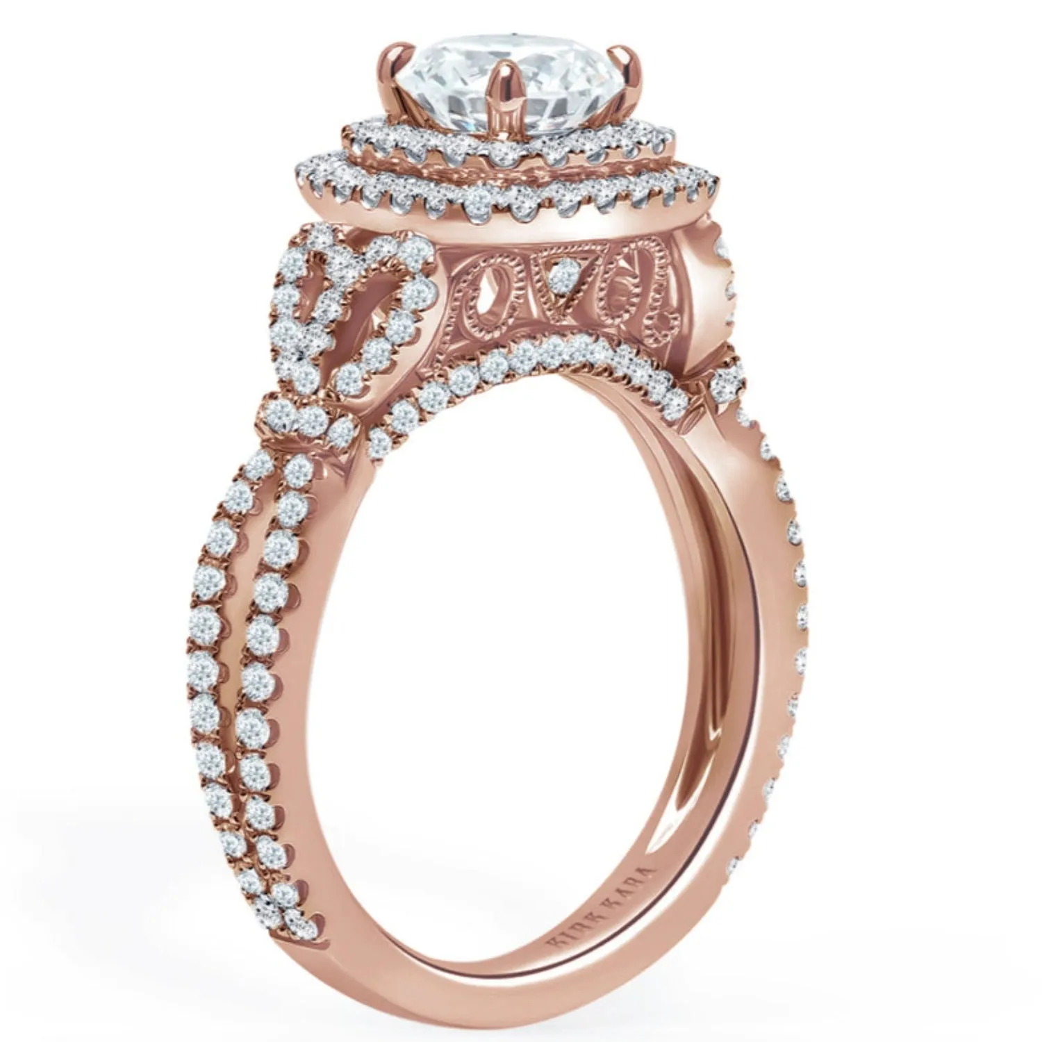 Kirk Kara "Pirouetta" Double Halo Diamond Engagement Ring