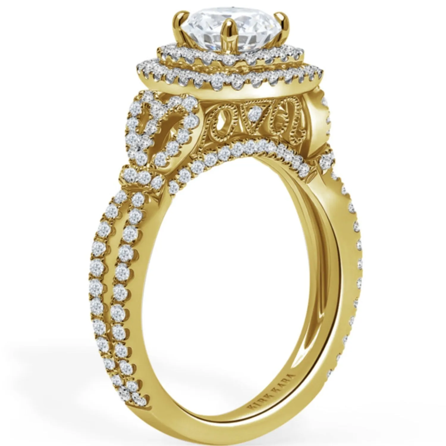 Kirk Kara "Pirouetta" Double Halo Diamond Engagement Ring