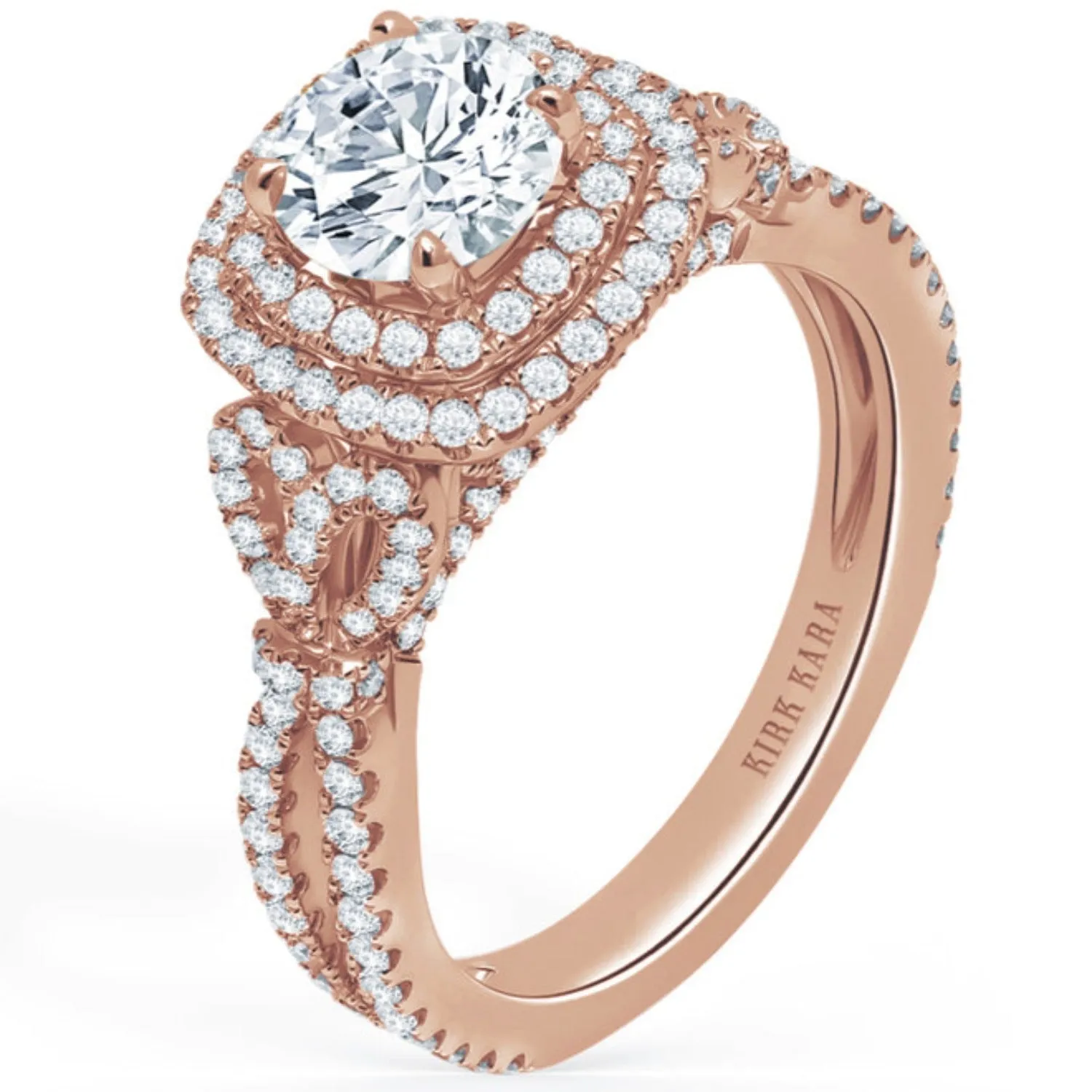 Kirk Kara "Pirouetta" Double Halo Diamond Engagement Ring