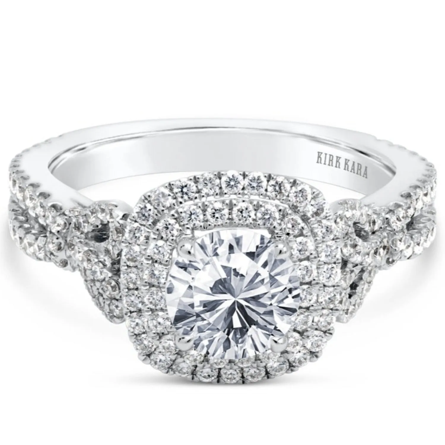 Kirk Kara "Pirouetta" Double Halo Diamond Engagement Ring