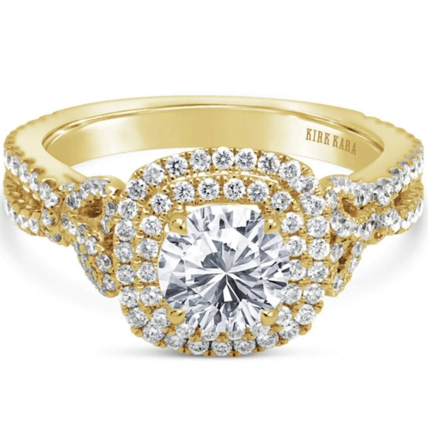 Kirk Kara "Pirouetta" Double Halo Diamond Engagement Ring