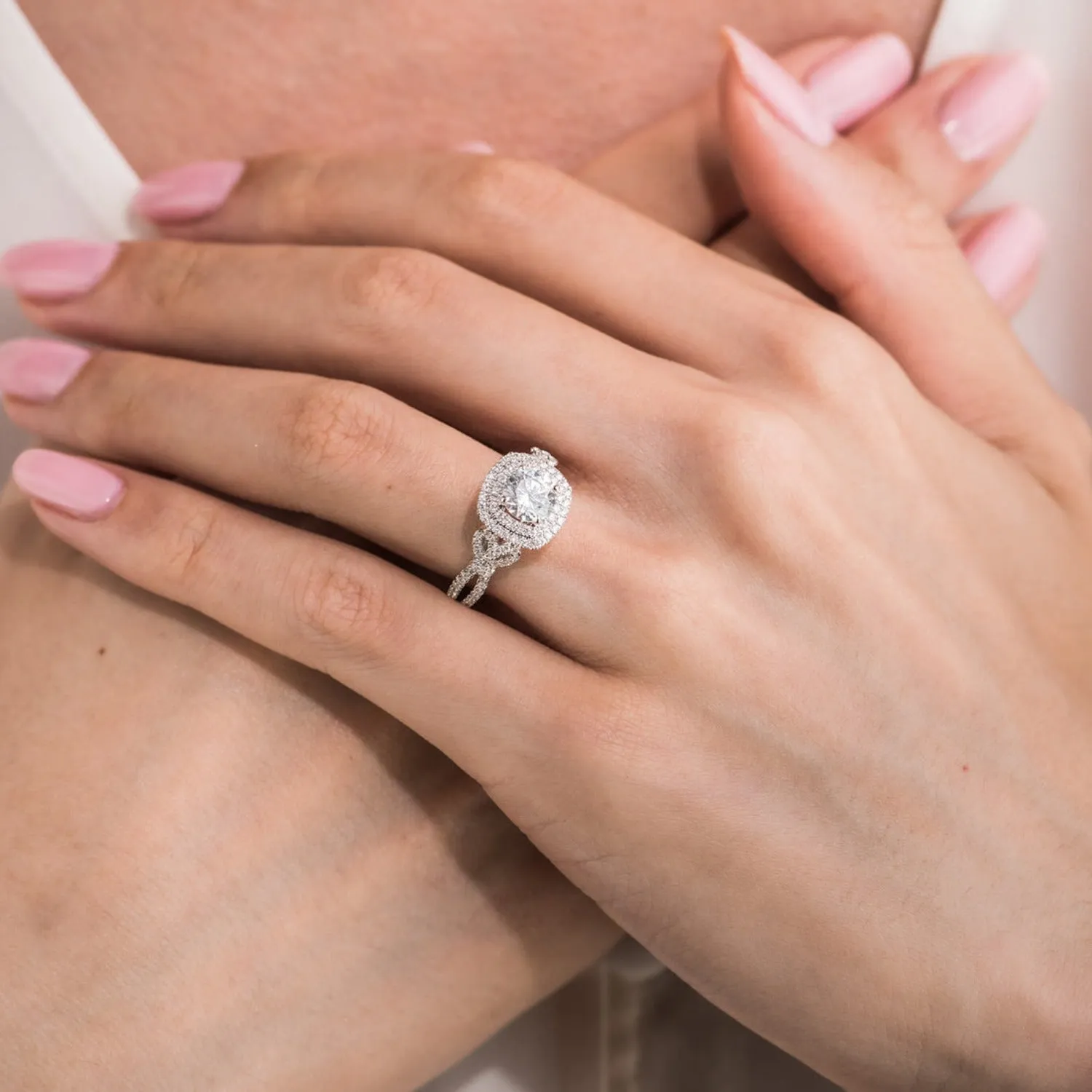 Kirk Kara "Pirouetta" Double Halo Diamond Engagement Ring