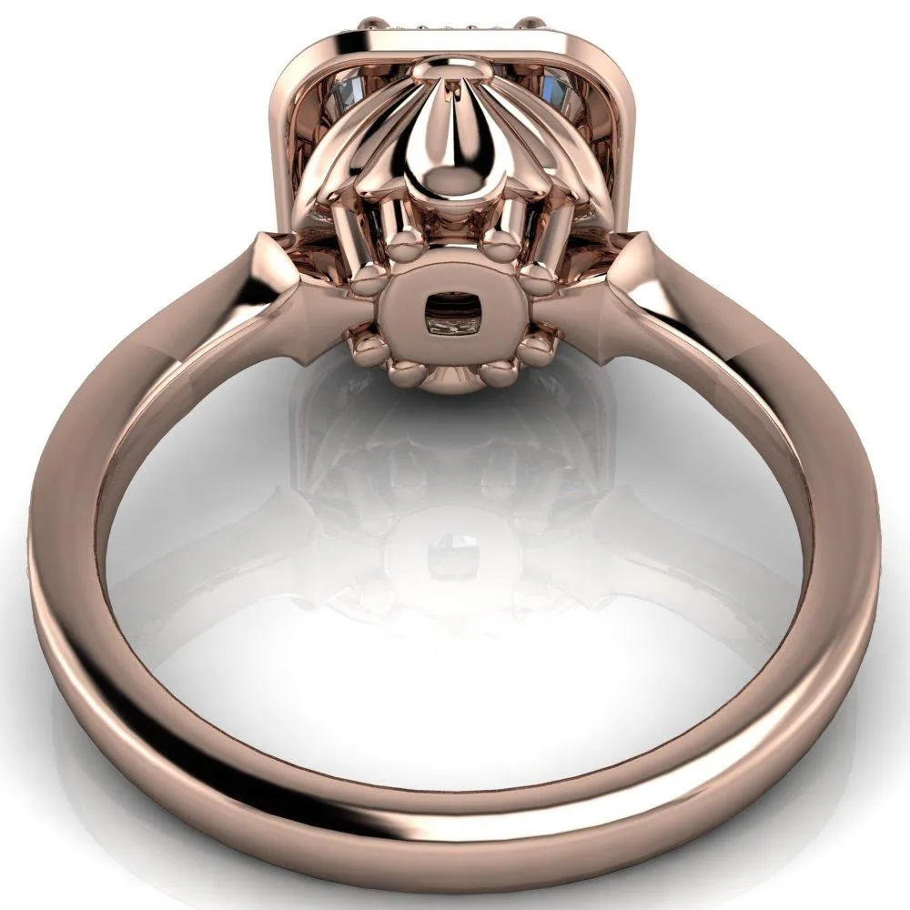 Kizzie Cushion Center Stone 4 Prong Engagement Ring