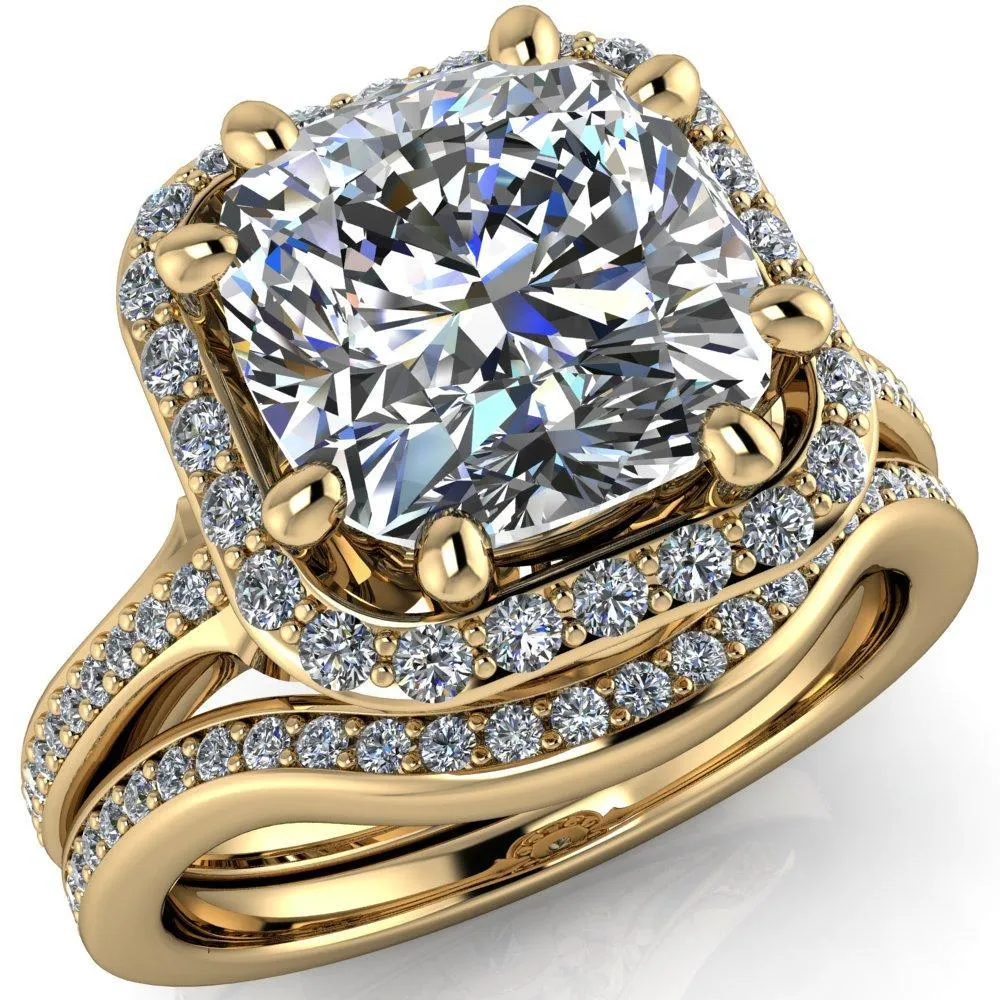Kizzie Cushion Center Stone 4 Prong Engagement Ring