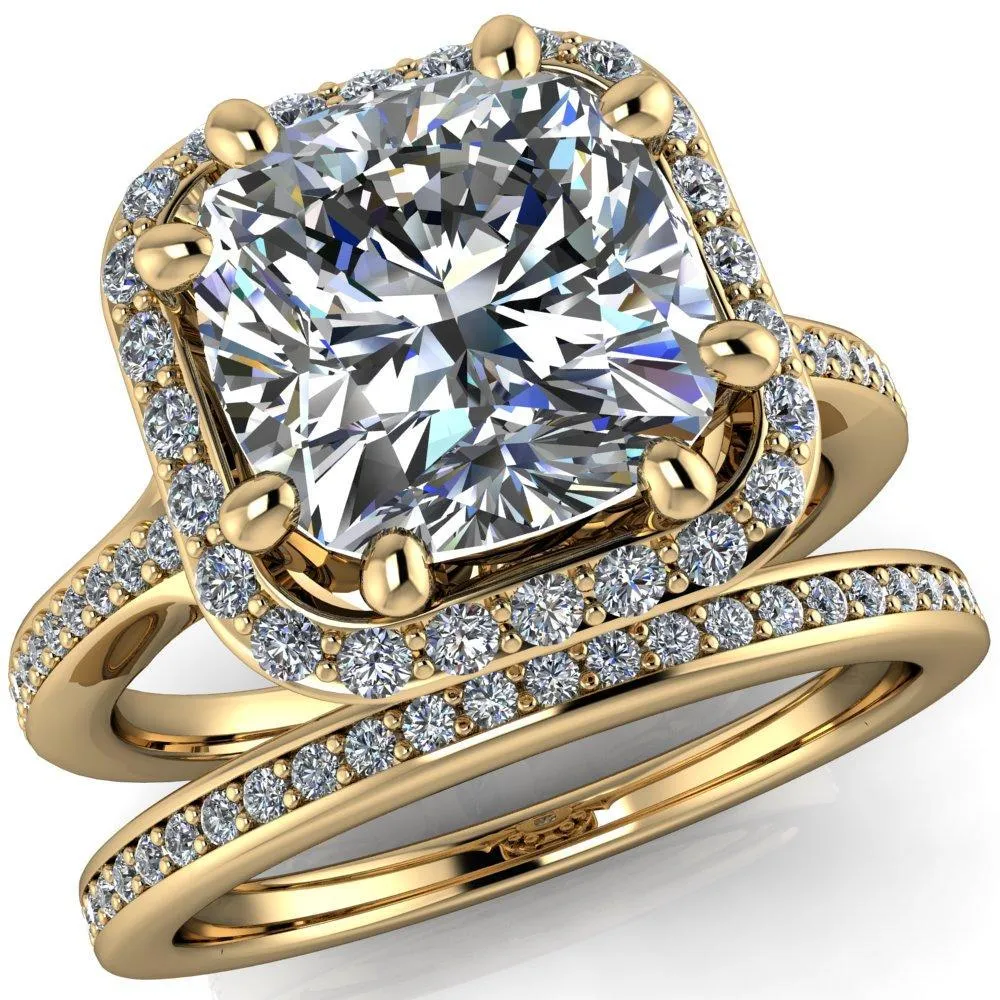 Kizzie Cushion Center Stone 4 Prong Engagement Ring