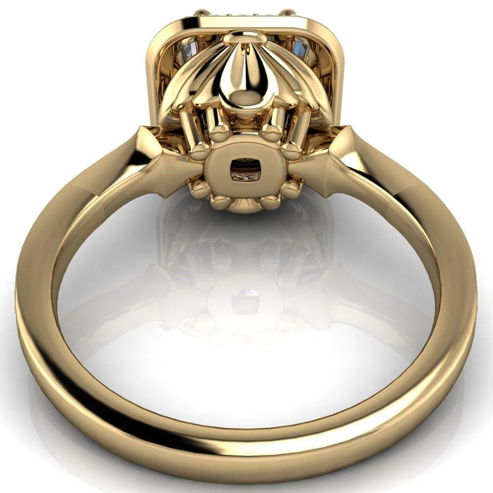 Kizzie Cushion Center Stone 4 Prong Engagement Ring