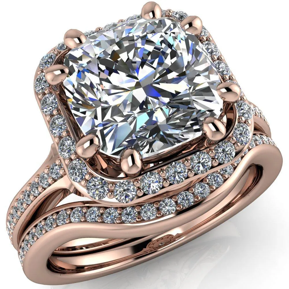 Kizzie Cushion Center Stone 4 Prong Engagement Ring