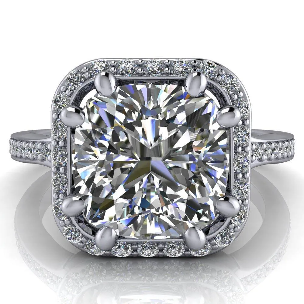 Kizzie Cushion Center Stone 4 Prong Engagement Ring