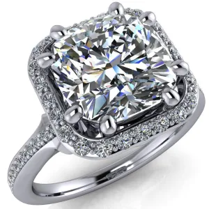 Kizzie Cushion Center Stone 4 Prong Engagement Ring