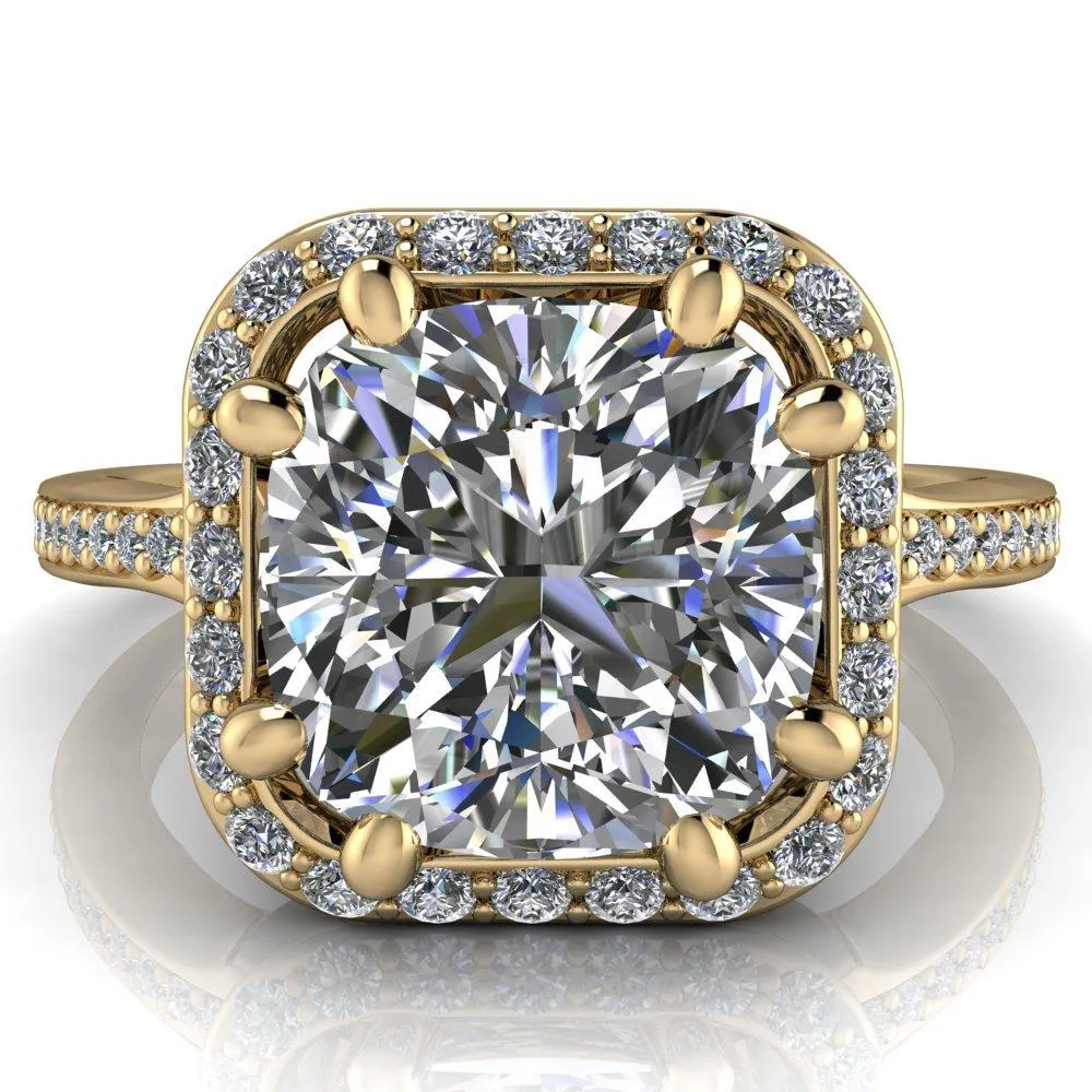 Kizzie Cushion Center Stone 4 Prong Engagement Ring