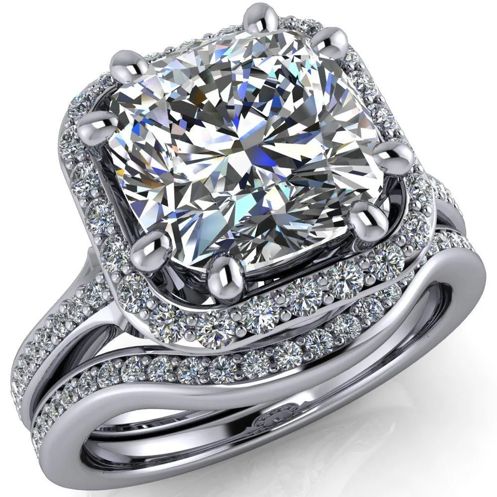 Kizzie Cushion Center Stone 4 Prong Engagement Ring