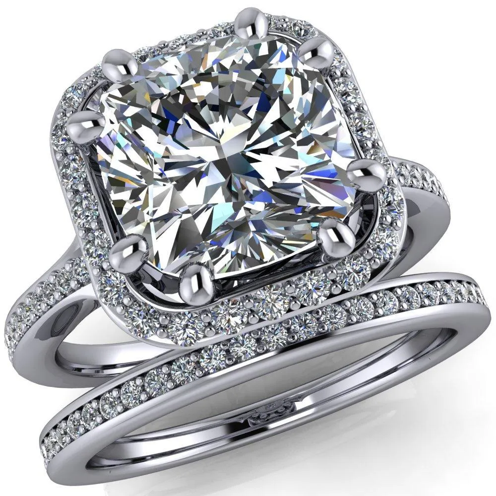 Kizzie Cushion Center Stone 4 Prong Engagement Ring