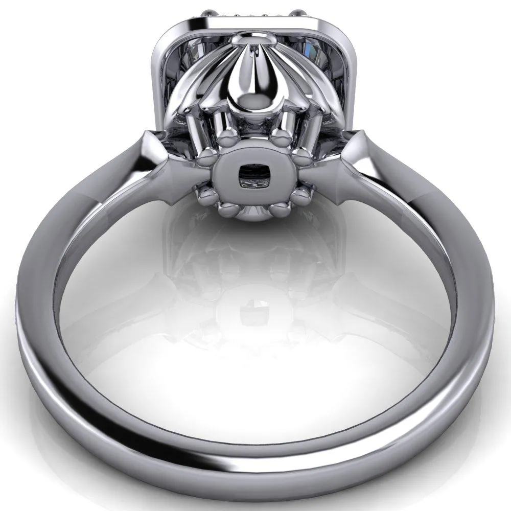 Kizzie Cushion Center Stone 4 Prong Engagement Ring