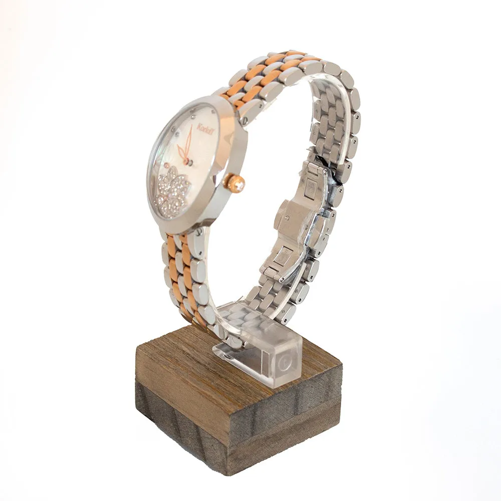 Korloff  Ladies Two Tone Steel Case & Pink Gold Bracelet