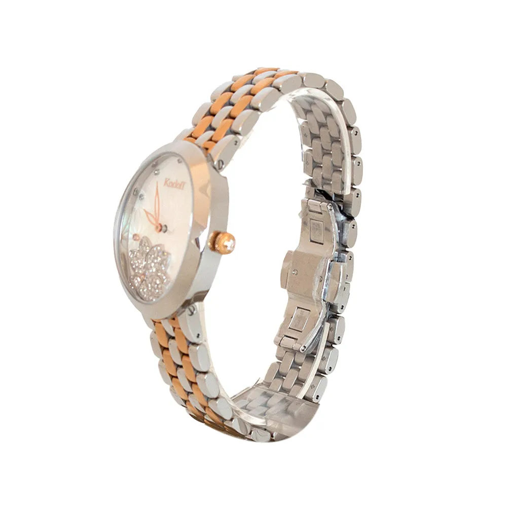 Korloff  Ladies Two Tone Steel Case & Pink Gold Bracelet